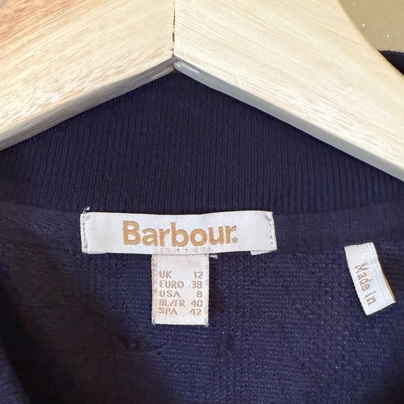 Barbour Womens Dark Blue Kelsey Jacquard Bomber Jacket Size US 8 - Picture 6 of 7